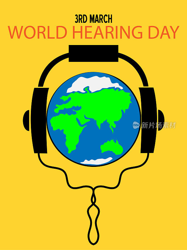 3rd march world hearing day illustration vector image
